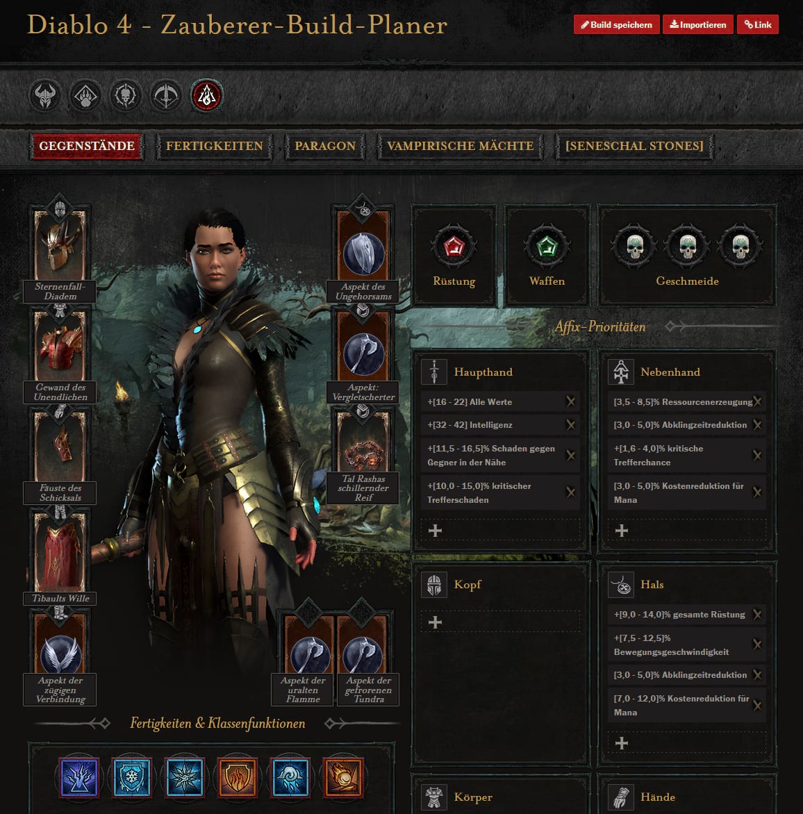 Talentbaum und Skillung für den Mizzard Build für den Zauberer in Diablo 4: Season 3