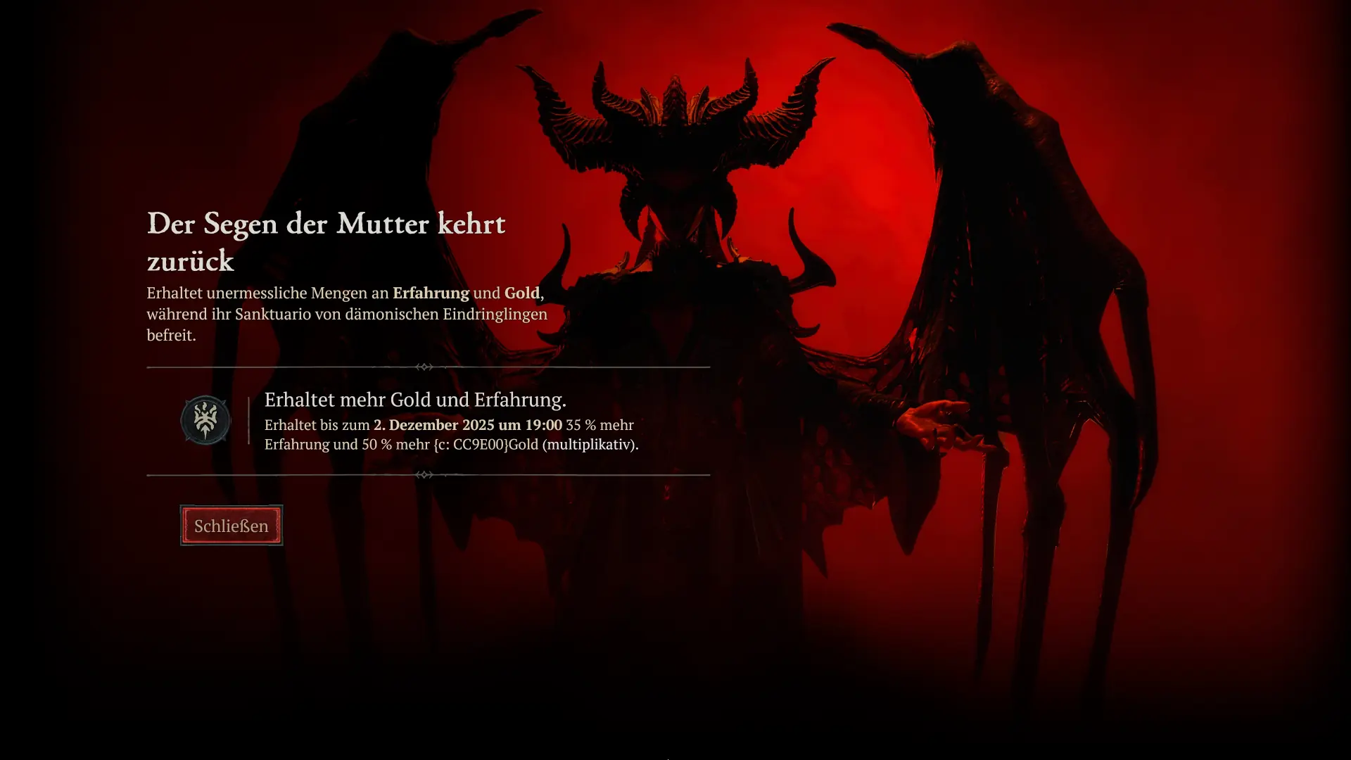 Der Segen der Mutter - Event in Diablo 4