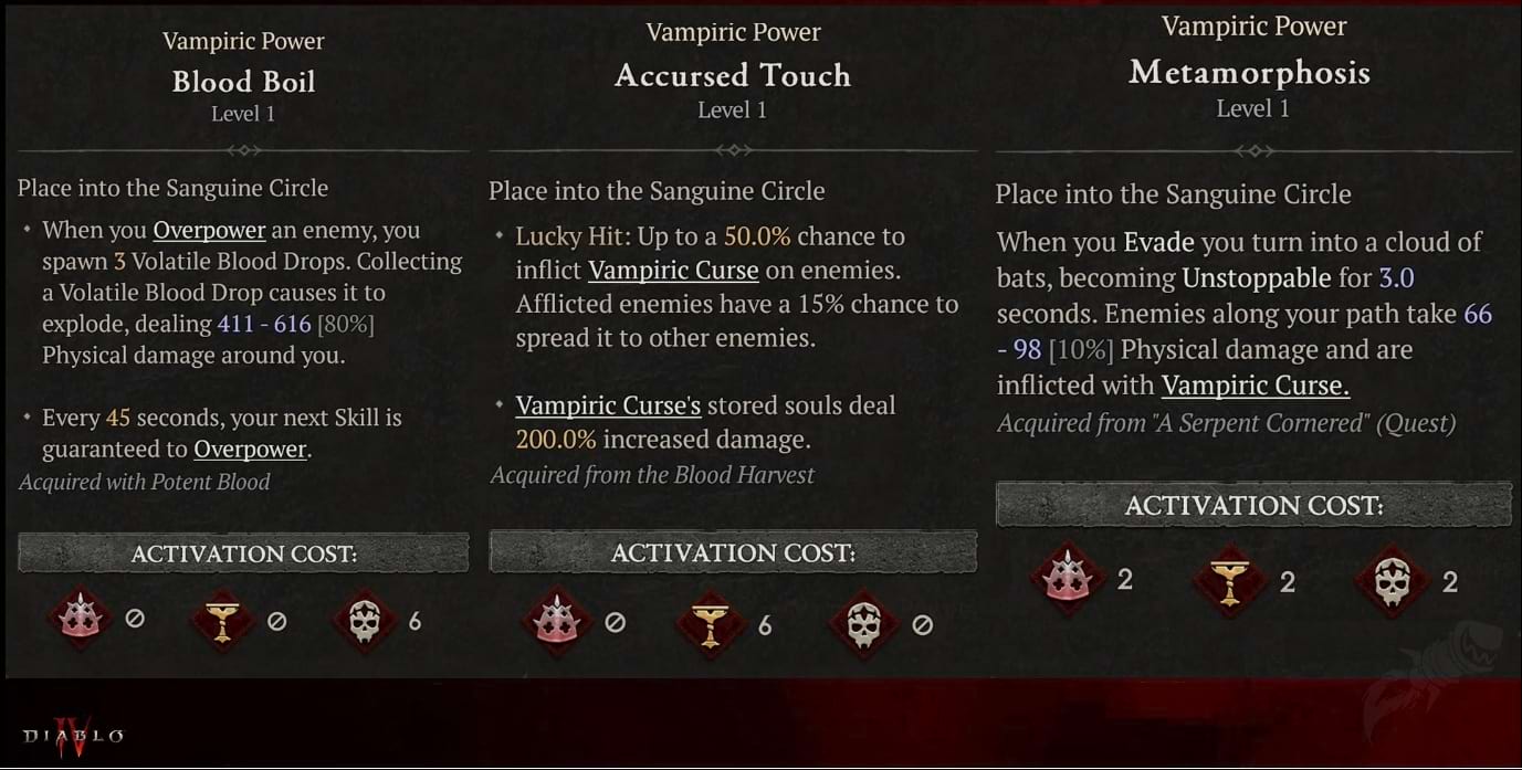 Vampirkräfte in der 2. Saison in Diablo 4