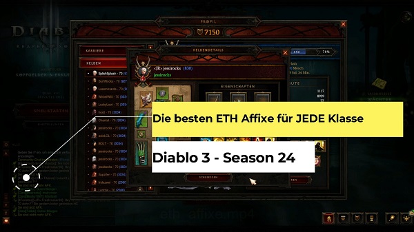 Diablo 3: Die besten ETH Affixe aus Season 24