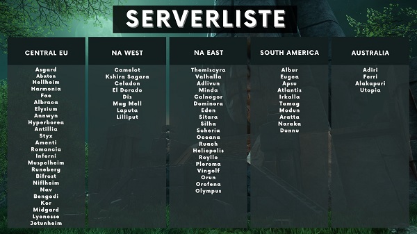 New World Open Beta Serverliste Update