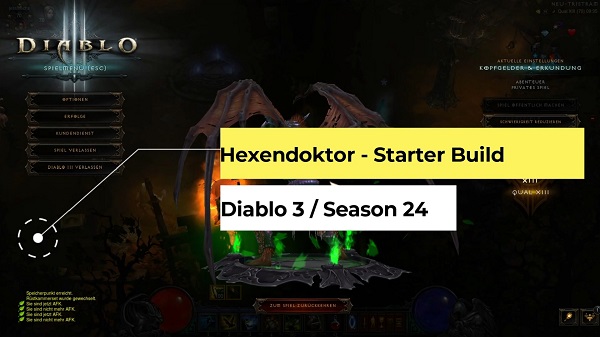 Hexendoktor: Starter Build für Season 24