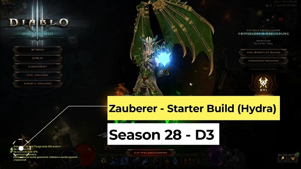 Diablo 3: Zauberer Starter Build für S28