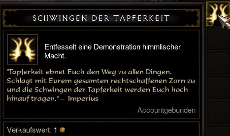 Schwingen der Tapferkeit Item