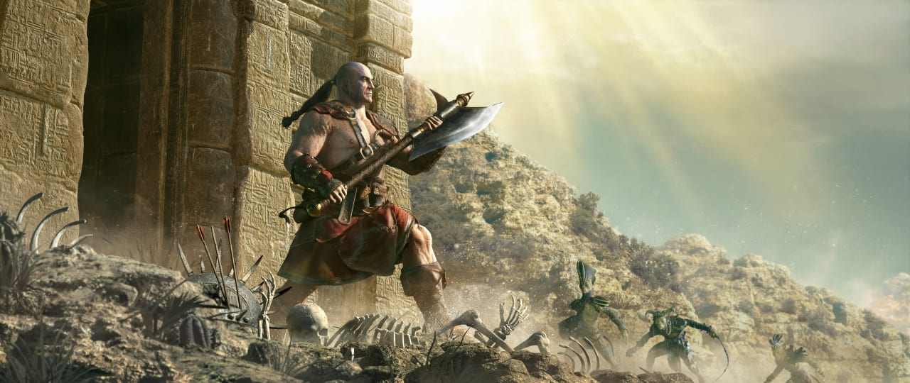 Diablo 2 Resurrected Wallpaper: Barbarian Battle Ready
